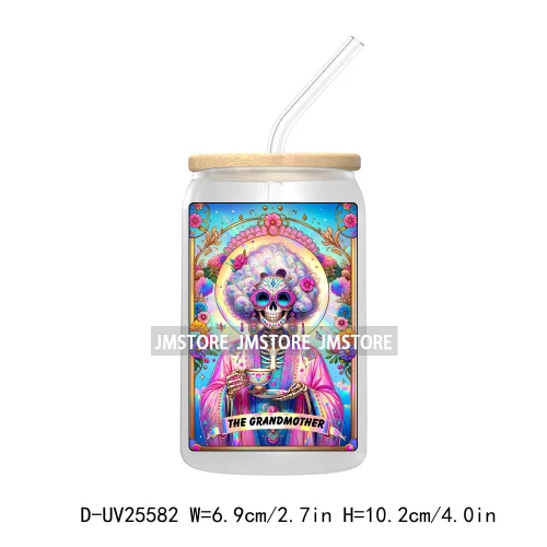 The Crafter Tarot Card UV DTF Transfer Stickers Decals For Libbey Cold Cups Mugs Tumbler Custom Logo Labels Sarcastic Skeleton