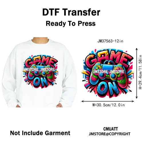 12in Street Heat Urban Chill Streetwear Man Hip Hop Animal Iron on DTF Thermal Transfer Stickers Ready to Press for Clothes Bags