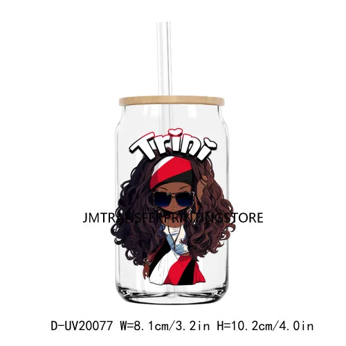 Hispanic Latin Urban Country Flag Girls UV DTF Transfers Stickers Decals For Libbey Cold Cups Mugs Tumbler Waterproof DIY Logo