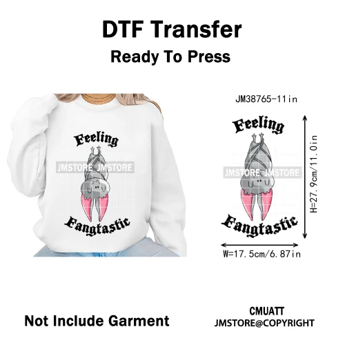 Cute Boos Ghost Pumpkin Halloween Season Thermal Printing Iron on DTF Washable Transfers Stickers Ready to Press for Textile