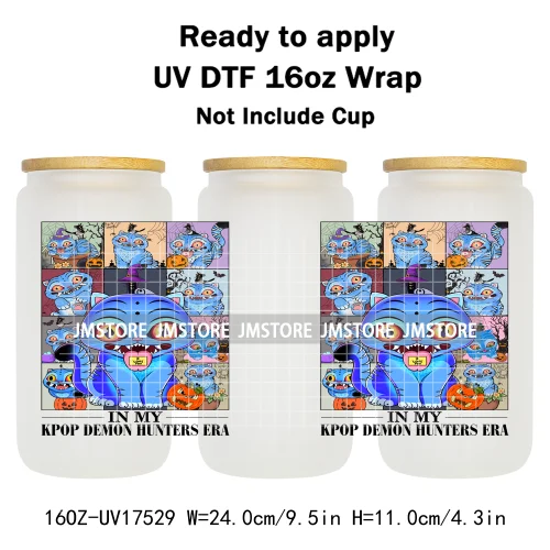 Demon Hunters Movie Kpop Lover Gift Anime Fan UV DTF Stickers Ready To Transfer Cup Wrap Custom DIY Craft For Libbey Can Glass