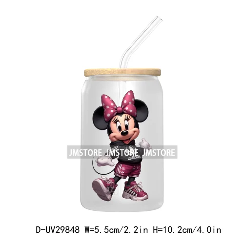 Streetwear Mouse Girl Boy UV DTF Transfer Stickers Decals For Libbey Cold Cups Mugs Tumbler Waterproof Labels Cartoon Characters