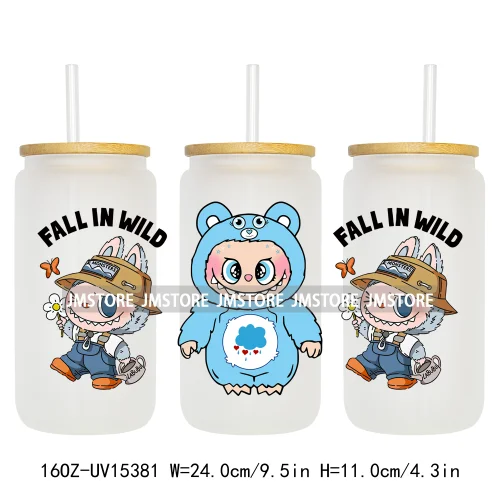 Funny Cartoon Characters Doll Friends 16OZ UV DTF Cup Wraps Ready To Apply Custom Transfer Stickers For Libbey Glass Can Tumbler