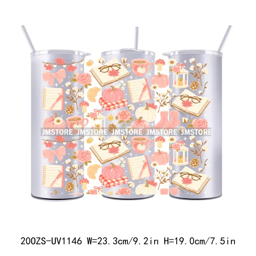 Cozy Season Fall Thanksgiving UV DTF Tumbler Wraps Durable Ready To Apply Transfer Stickers For 20OZ Straight Skinny Tumblers
