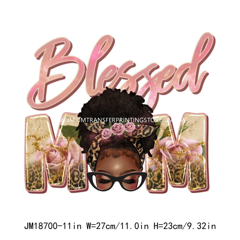 Black History Afro Queen Blessed Mom Unapologetically Dope Black Girl Magic DTF Washable Transfer Stickers For Clothes Bags