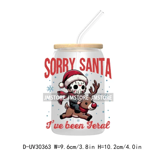 Christmas Horror Movie Killers UV DTF Transfer Stickers Decals For Libbey Cold Cups Mugs Tumbler High Quality Cartoon Characters