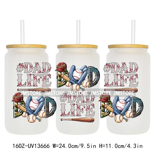 4th Of July American Dad Father's Day 16OZ UV DTF Cup Wraps Ready To Apply Waterproof Transfer Stickers For Libbey Glass Can Mug