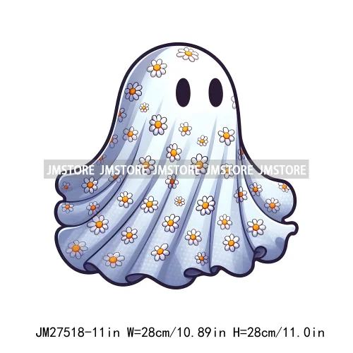 Cute Boo Howdy Floral Ghouls Animal Pumpkin Halloween Decal Logos DTF Iron On Transfers Stickers Ready To Press For T-shirts