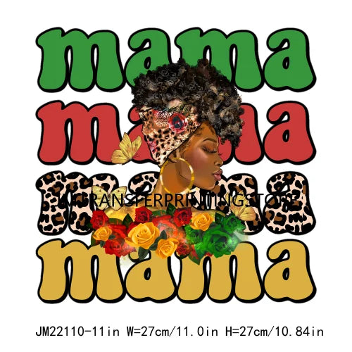 Blessed Proud Black Women Small Business Mama Cheer Mom Life Logos Autism Mom DTF Transfer Stickers Ready To Press For Hoodies