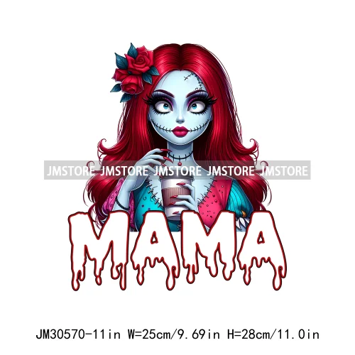 Halloween Spooky Horror Cartoon Mama Character Printing Iron On DTF Transfers Stickers Ready To Press For Sweatshirts