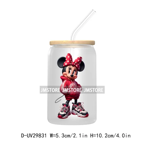 New Trendy Cartoon Mouse Couple Watercolor UV DTF Transfer Sticker Decals For Libbey Cold Cups Mugs Tumbler Animal Kingdom Vibes