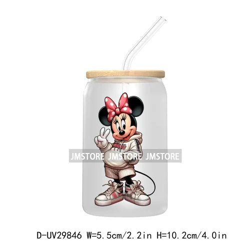 Streetwear Mouse Girl Boy UV DTF Transfer Stickers Decals For Libbey Cold Cups Mugs Tumbler Waterproof Labels Cartoon Characters