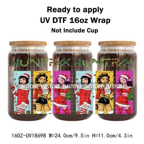 Demon Hunters Kpop Christmas Party UV DTF Stickers Ready To Apply Cup Wrap Durable Custom Prints DIY Craft For Libbey Can Glass