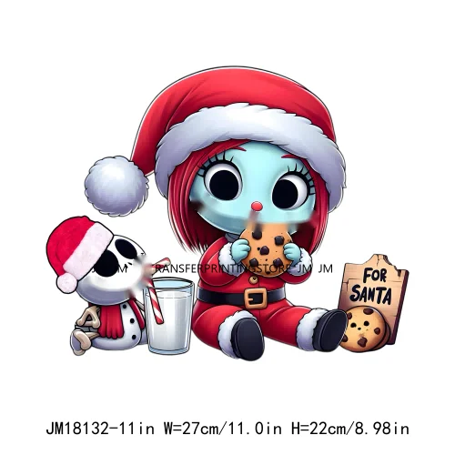 Hot Sale Tis The Season Christmas Cartoon Cute Animal Iron On DTF Heat Transfers Stickers Printing Ready To Press For Clothing