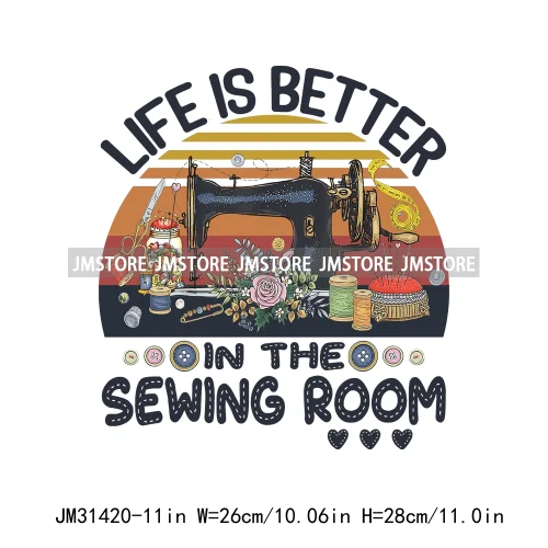 Funny Quilting Quotes Sewing Machine Just A Woman Who Loves To Sew Iron On DTF Transfers Stickers Ready To Press For T-shirts