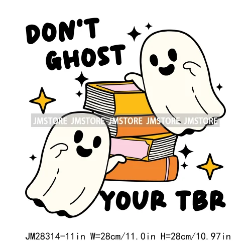 Howdy Halloween Spooky Book Lover Club Boo Jee Designs Ghosting You For Books Coffee Iron On DTF Transfers Stickers For Hoodies