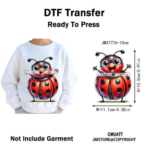 15cm 5.9in Kids Quirky Safari Cartoon Animal Iron On Transfers Stickers For Clothing DTF Printed Appliques Washable T-Shirts