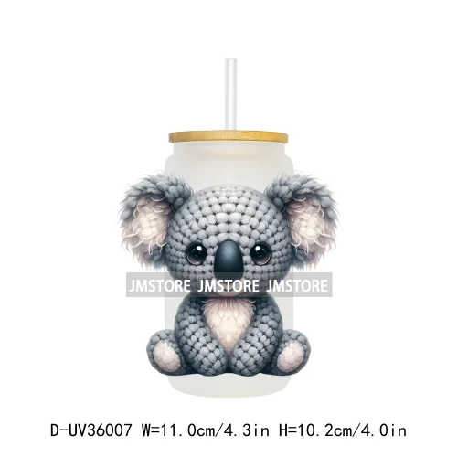 New Knitted Baby Animals UV Sticker Decals For Libbey Cold Cups Mugs Tumbler Transfer Stickers Waterproof High Quality Labels