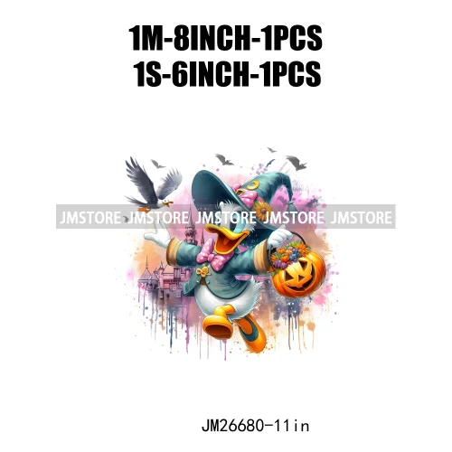 Wholesale Cartoon Character Pumpkin Halloween Scary Vibes Thermal Logo DTF Iron On Transfer Stickers Ready To Press For Clothing