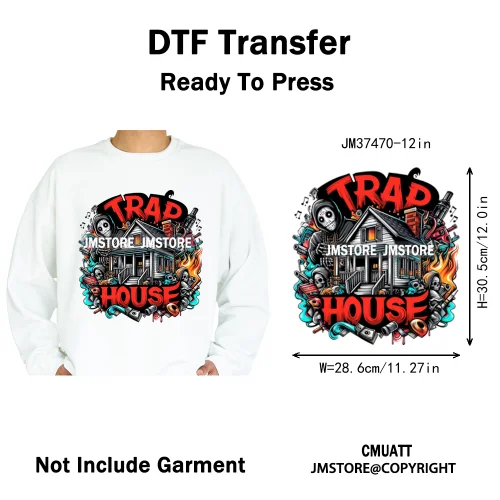 12in Colorful Rap Music Rock Vibes Mud Master Truck Space Trip Graffiti Iron on DTF Transfer Stickers Ready to Press for T-shirt