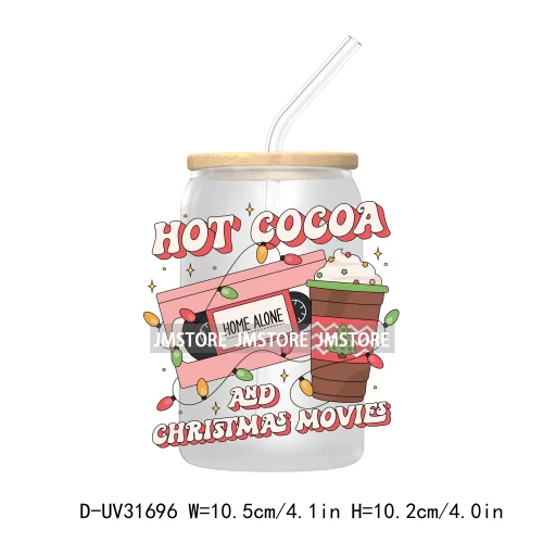 Hot Cocoa Season Western Howdy Ghost Christmas Custom UV DTF Sticker Decals For Libbey Cold Cups Mugs Tumbler Transfer Stickers