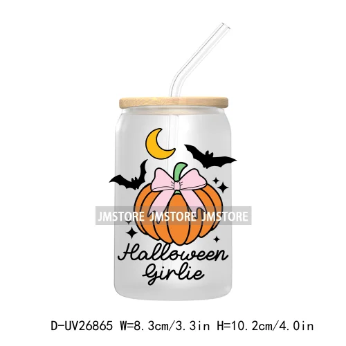 Spooky Halloween Book Club 16OZ UV DTF Cup Wrap Transfer Stickers Custom Labels Waterproof Logo For Libbey Glass Can Fall Season