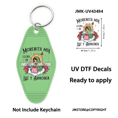 Feliz Navidad Pan Dulce Christmas UV DTF Motel Keychain Decal Ready To Ship Durable Transfer Stickers Prints For Hotel Keychain