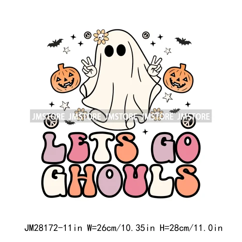 Cute Mama Babe Stay Spooky Let's Go Ghouls Halloween Season Designs DTF Iron On Transfers Stickers Ready To Press For Clothes