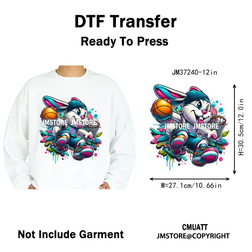 12in Cool Jungle King Beats Graffiti Hip Hop Animals Lover Iron on DTF Thermal Transfers Stickers Ready to Press for T-shirts