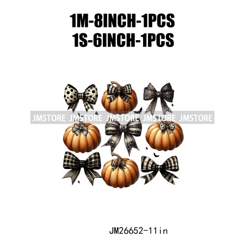 New Halloween Skeleton Ghost Coquette Bow Witch Hats Pumpkin Designs DTF Iron On Transfers Stickers Ready To Press For Hoodies