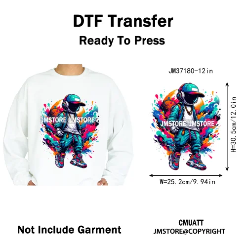 12in Street Snarl Savage Animal King Graffiti Urban Bear Bunny Cat Dog Iron on DTF Transfers Stickers Ready to Press for Clothes