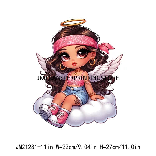 Cute Baby Angel Concha Valentine Kids Lovely Iron On DTF Transfers Printing Stickers Ready To Press For Hoodies