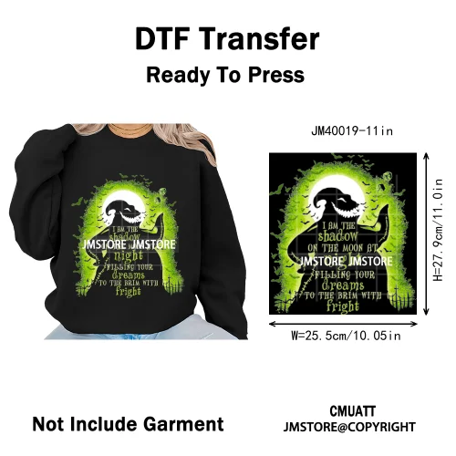 Halloween Horror Party Cartoon Friends Nightmare Spooky Vibes Iron on DTF Washable Transfers Stickers Ready to Press for Clothes