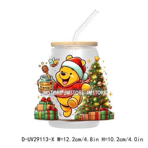 Christmas Vibes Cartoon Mouse Friends UV DTF Transfer Stickers Decals For Libbey Cold Cups Mugs Tumbler Labels Magical Kingdom