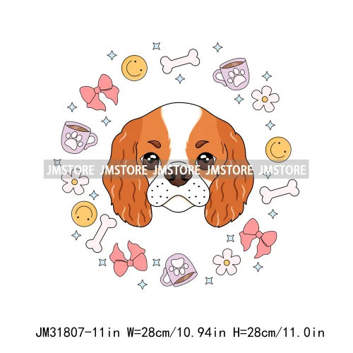 Funny Love Animal Puppy Pet Dogs Cocoa Flower Coquette Design Iron On DTF Transfers Stickers Ready To Press For Sweatshirts Bags