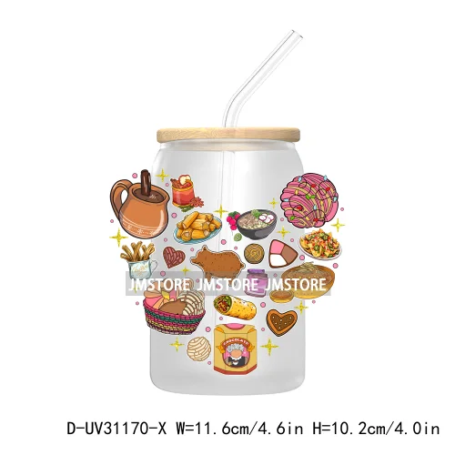 Tis The Season Mexican Christmas Pan Dulce Spanish UV DTF Transfer Stickers Decals For Libbey Cold Cups Mugs Tumbler Waterproof