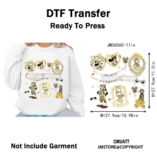 Colorful Animal Coquette Mirror Bracelet Cartoon Character Printing Iron On DTF Transfers Stickers Ready To Press T-shirts Bags