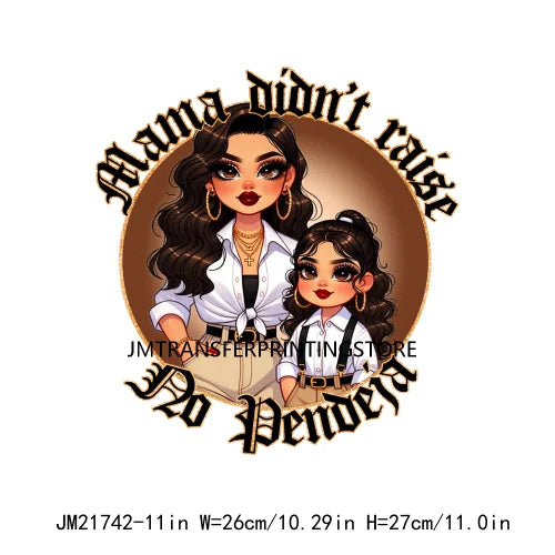 Chibi Happy Mother's Day Iron On Latina Mexican Chicana Mom Ain’t No Hood Like Mabrehood DTF Transfer Stickers For T-shirts
