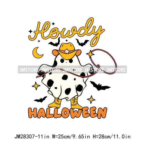 Howdy Halloween Spooky Book Lover Club Boo Jee Designs Ghosting You For Books Coffee Iron On DTF Transfers Stickers For Hoodies