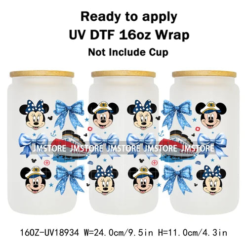 Bundle Princess Magical Mirror Bow UV DTF Stickers Ready To Apply Cup Wrap Durable Custom Prints DIY Craft For Libbey Can Glass