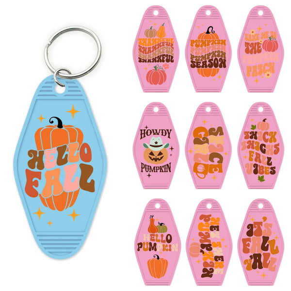 Thankful Fall Autumn Pumpkin Season High Quality WaterProof UV DTF Sticker For Motel Hotel Keychain