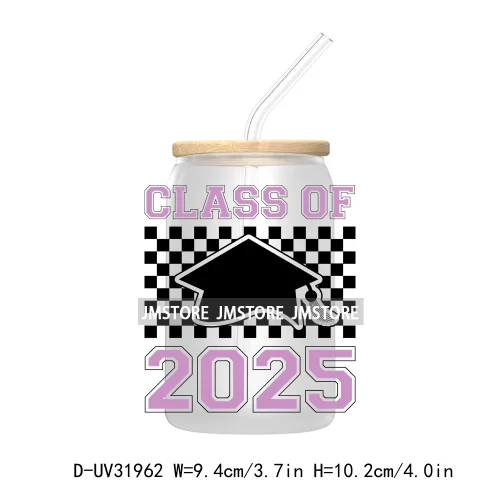 Class Of 2025 Graduation High School Senior UV DTF Transfer Stickers Decals For Libbey Cold Cups Mugs Tumbler Waterproof Labels