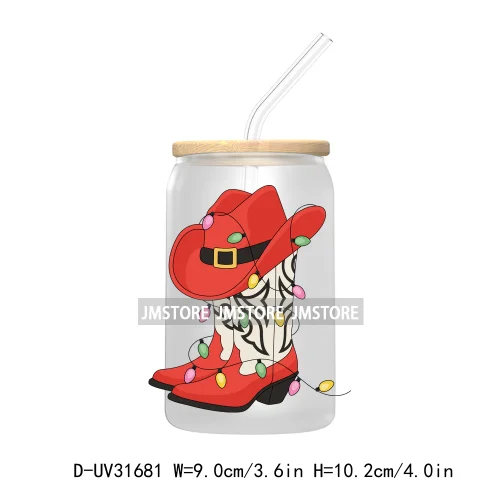 Hot Cocoa Season Western Howdy Ghost Christmas Custom UV DTF Sticker Decals For Libbey Cold Cups Mugs Tumbler Transfer Stickers