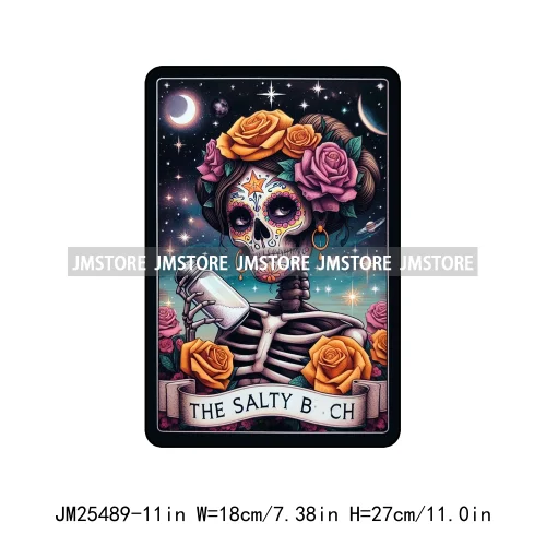 Washable Mom Spill Tea Audacity Emotional Dumpster Designs Tarot Cards DTF Iron On Heat Press Transfer Stickers For T-shirt Bags