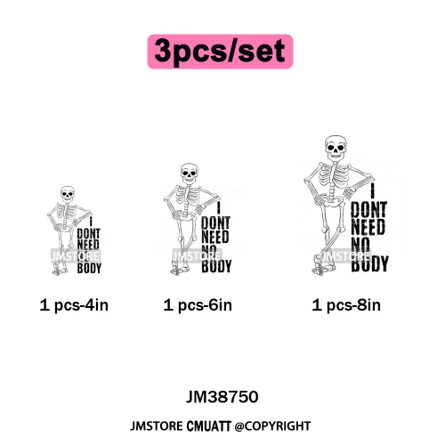 Funny Spooky Season Skelleton Coffin Break Sarcastic Halloween Puns Iron on DTF Transfer Sticker Ready to Press for Clothes Bags