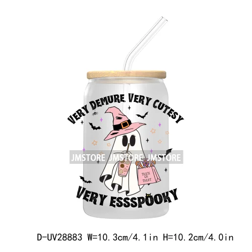 Mexican Ghost Espooky Vibes UV DTF Transfer Stickers Decals For Libbey Cold Cups Mugs Tumbler Conchas And Cucuys Halloween Boo