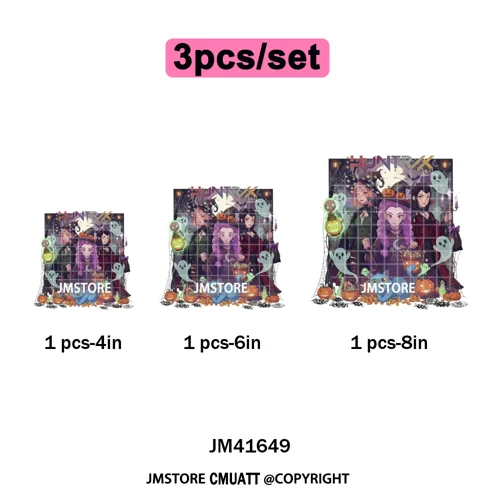 Stay Spooky Ghost Halloween Cartoon Hunters Kpop Band Group Iron on DTF Washable Transfers Stickers Ready to Press for Clothing