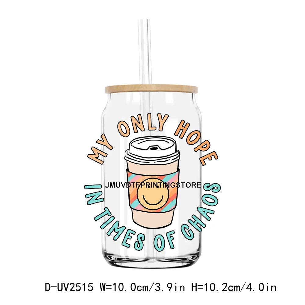 Coffee Solves Everything Funny Quotes UV DTF Transfers Stickers Decals For Libbey Cold Cups Mugs Tumbler Waterproof DIY Craft