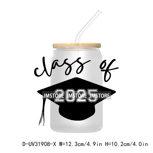 Class Of 2025 Graduation High School Senior UV DTF Transfer Stickers Decals For Libbey Cold Cups Mugs Tumbler Waterproof Labels