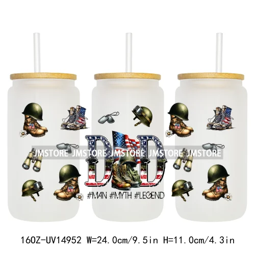 Dad Daily Affirmations Father's Day 16OZ UV DTF Cup Wrap Ready To Apply Waterproof Transfer Sticker For Libbey Glass Can Tumbler